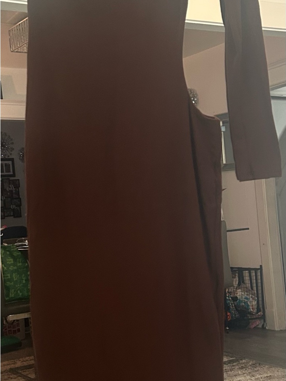 naked wardrobe Brown Long Sleeve Midi Dress